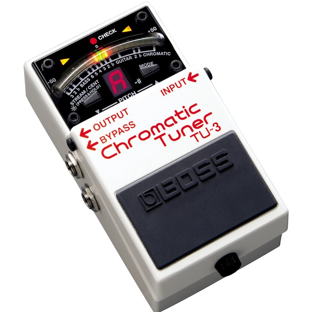 BOSS TU-3 Chromatic Tuner Pedal in White and Black
